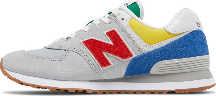 Кроссовки New Balance STAUD x 574 'Rain Cloud Team Red', белый — фото 4