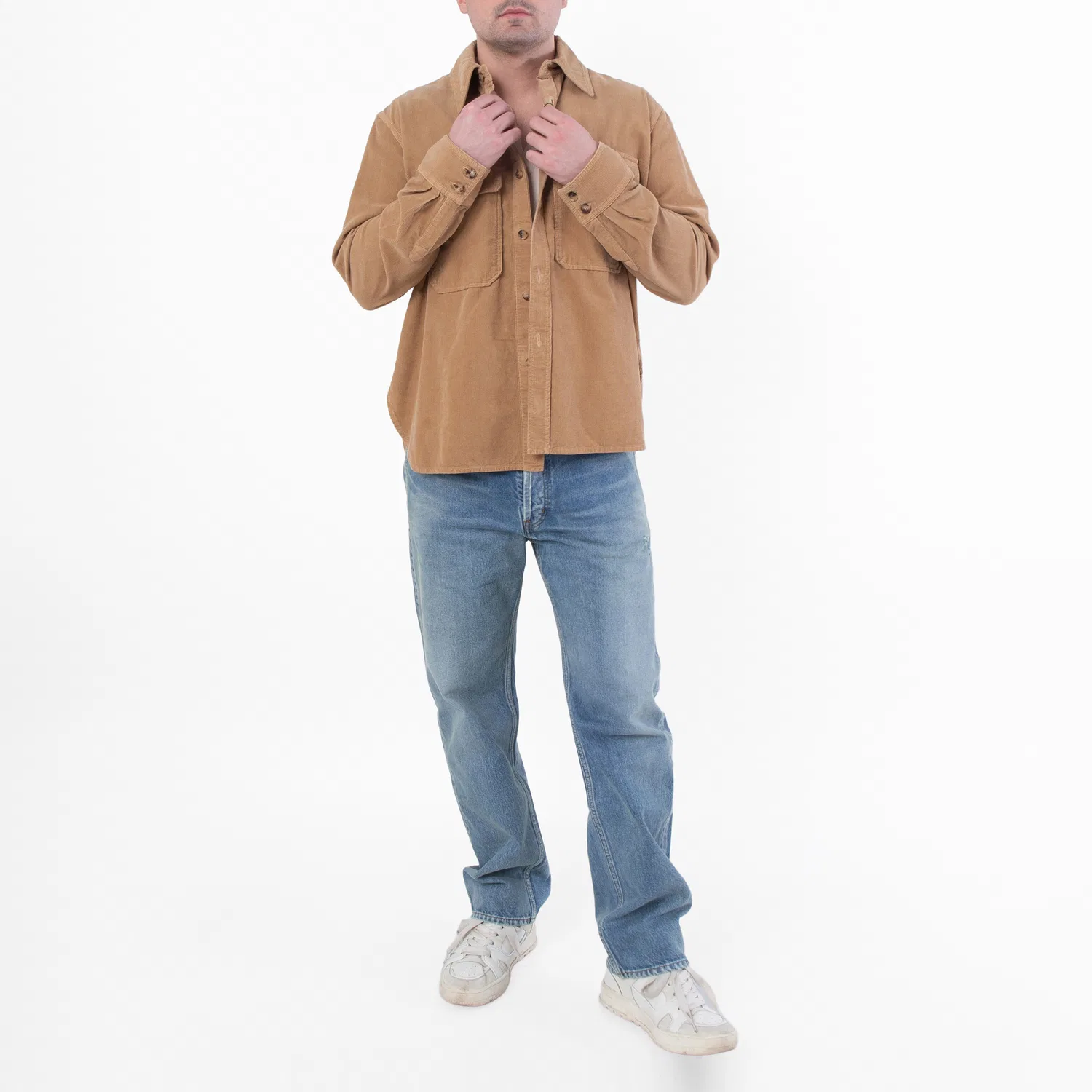Рубашка-оверширт из вельвета с длинным рукавом Corduroy Long-Sleeved Overshirt Saint Laurent, X-Large — фото 3
