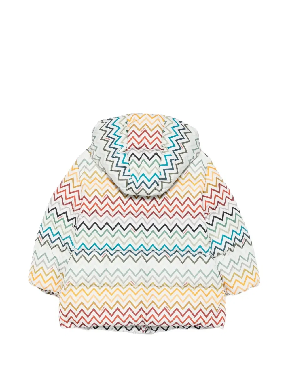 Утепленная куртка на молнии с зигзагообразным принтом Missoni Kids, белый — фото 2