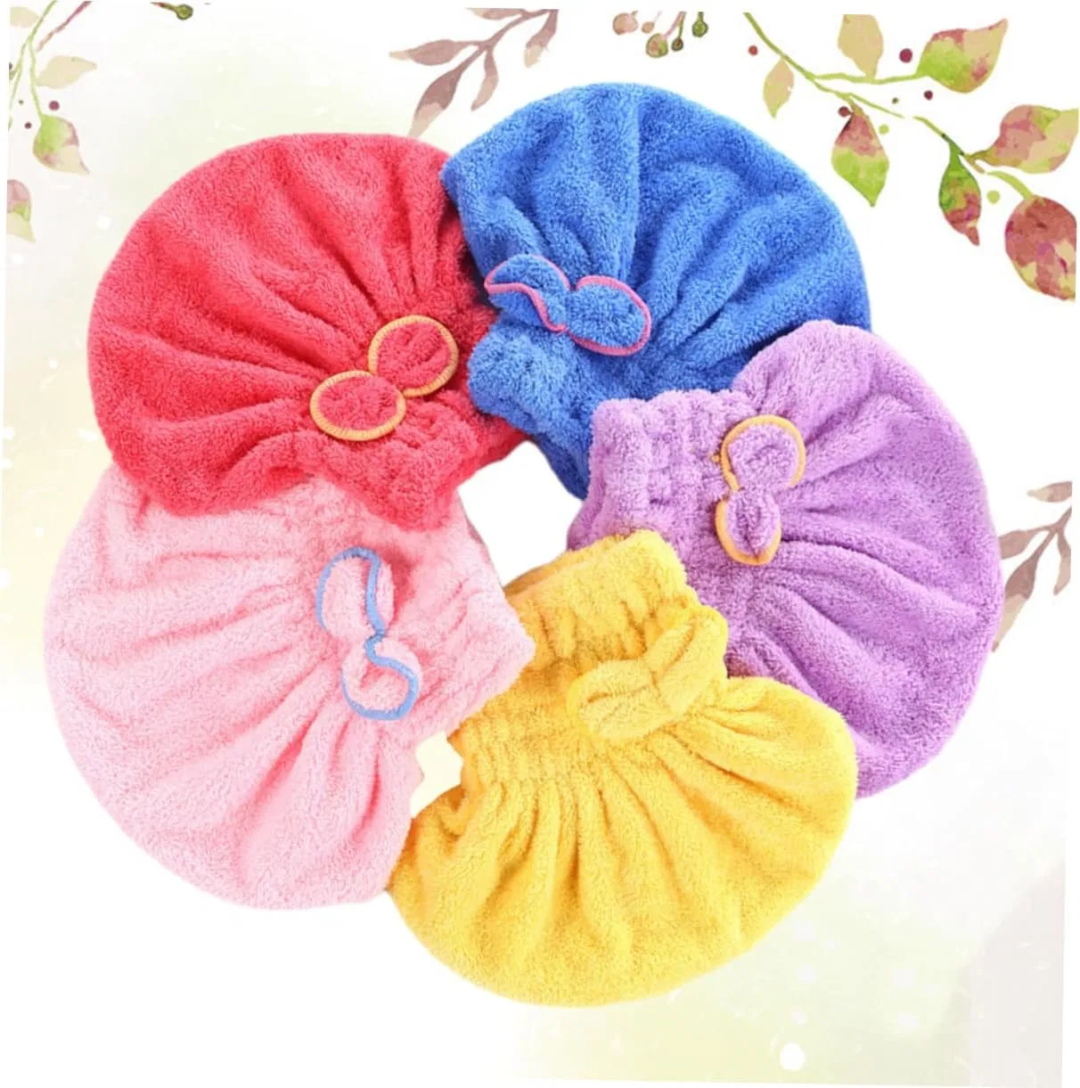 Шапочка для душа FRCOLOR, набор 2 шт по 5, 30x25 см, Coral Fleece — фото 3