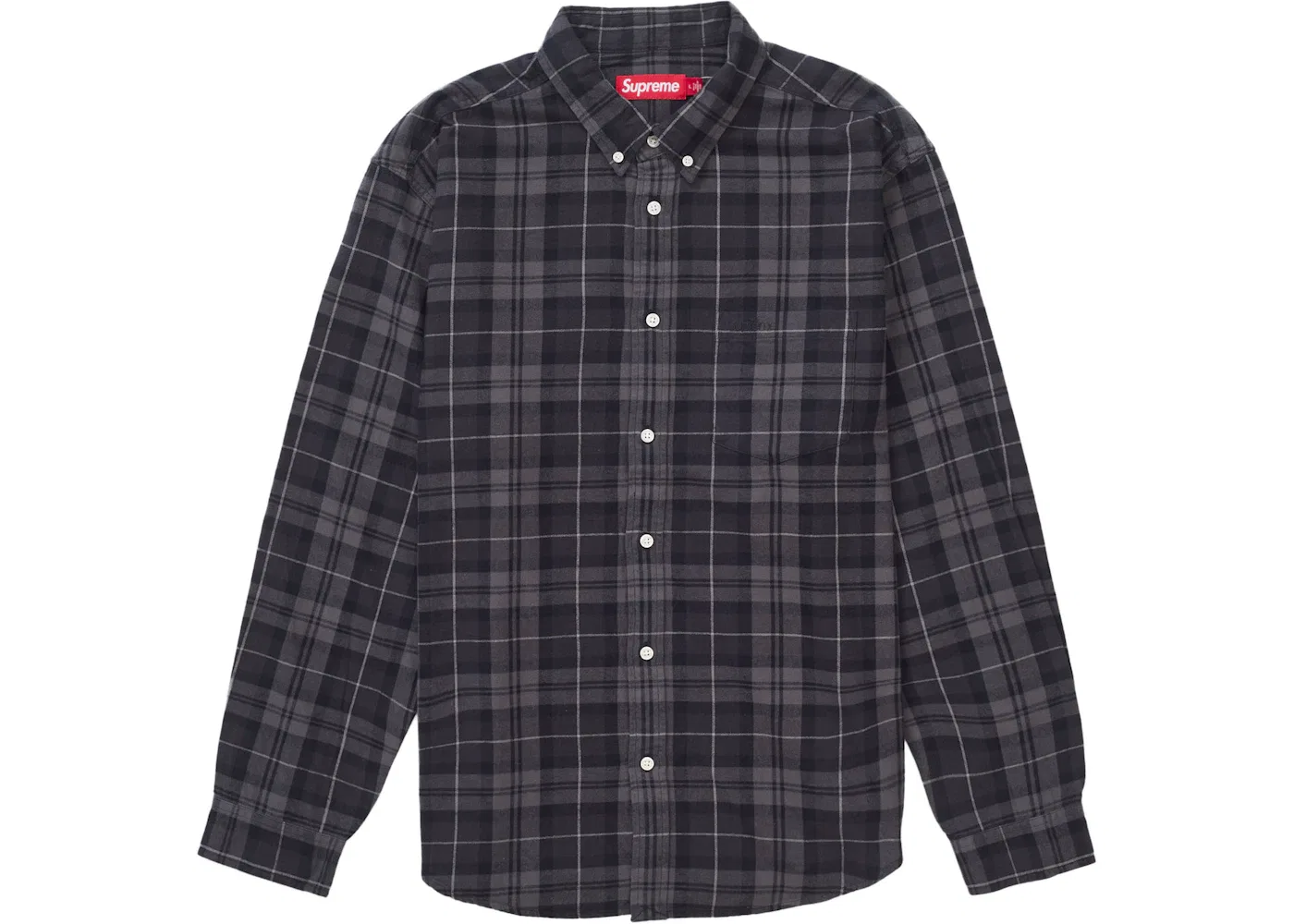 Мужская фланелевая рубашка с принтом в клетку Supreme Shirt (FW24), Black