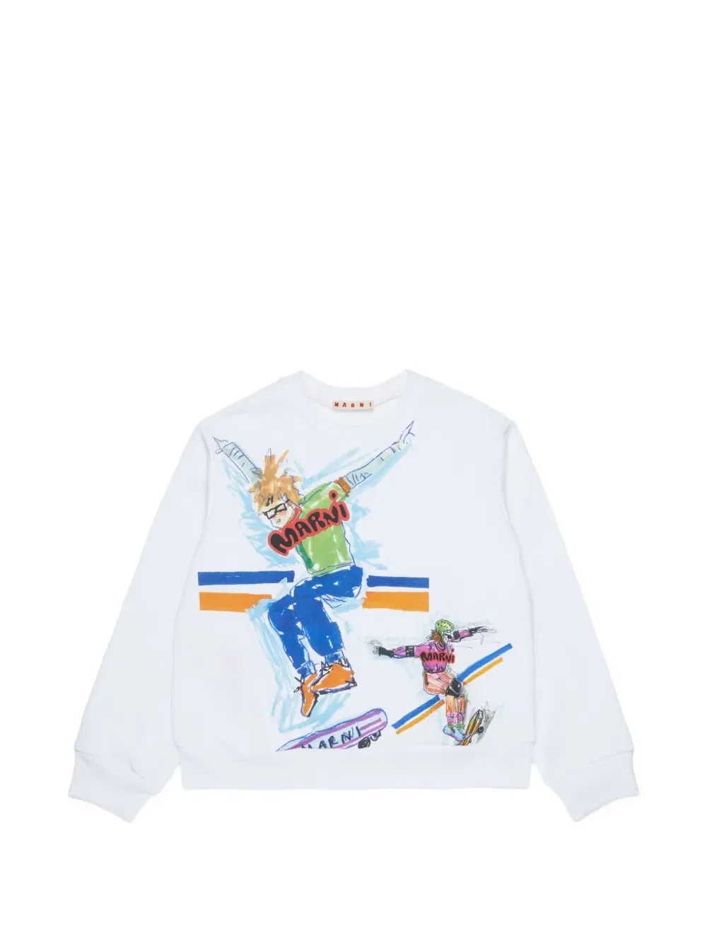 Свитшот с графическим принтом Marni Kids, белый
