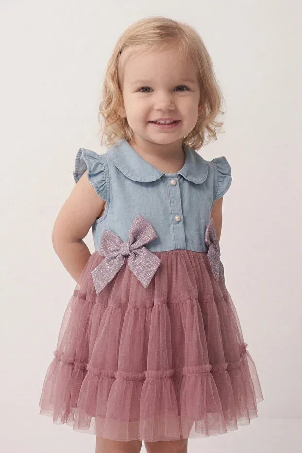 Детское платье для девочек с коротким рукавом Rocha Baby, Dried Rose — фото 3