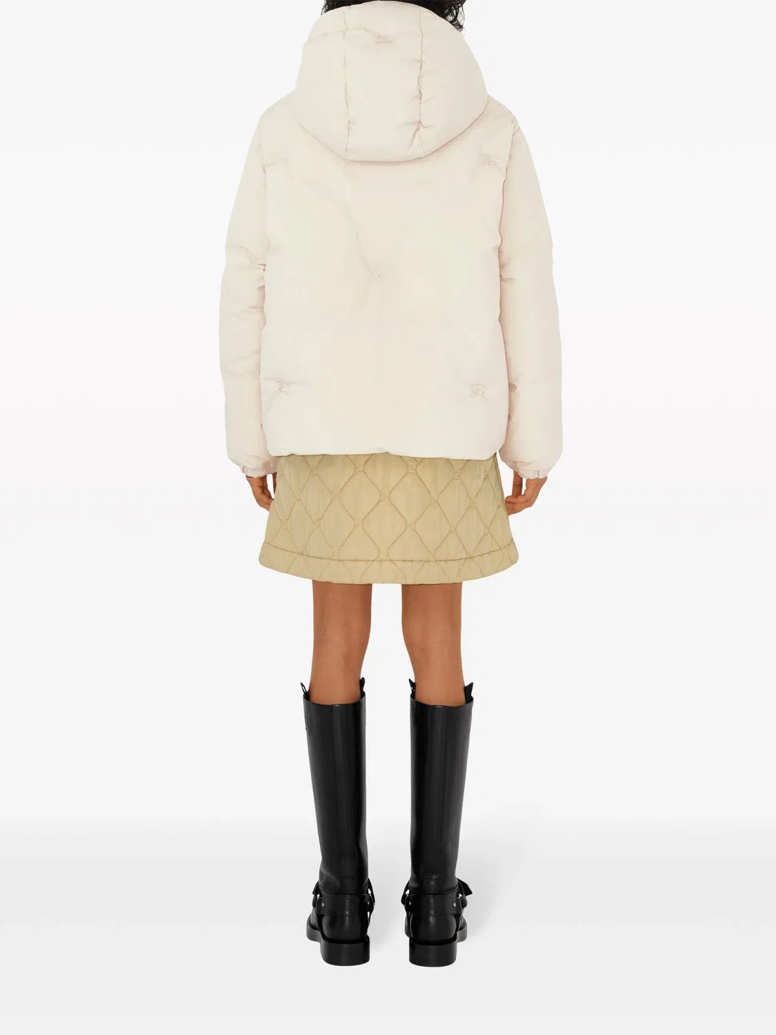 Мини-юбка из стеганой ткани Burberry, нейтральный — фото 2