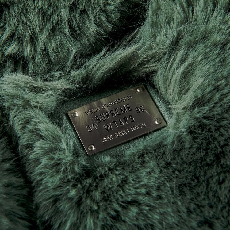 Куртка Supreme x WTAPS Faux Fur Hooded Jacket 'Green', зеленый — фото 3