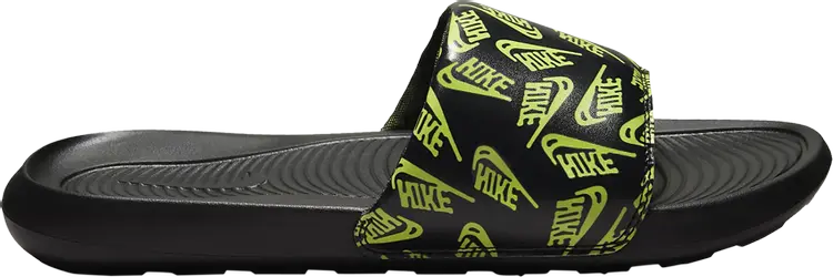 

Сандалии Nike Victori One Slide 'Repeat Logo - Black Volt', черный