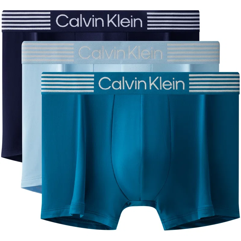 Мужские боксеры-слипы набор из 3 штук Calvin Klein, Navy Blue/Dark Navy Blue/Mint Blue