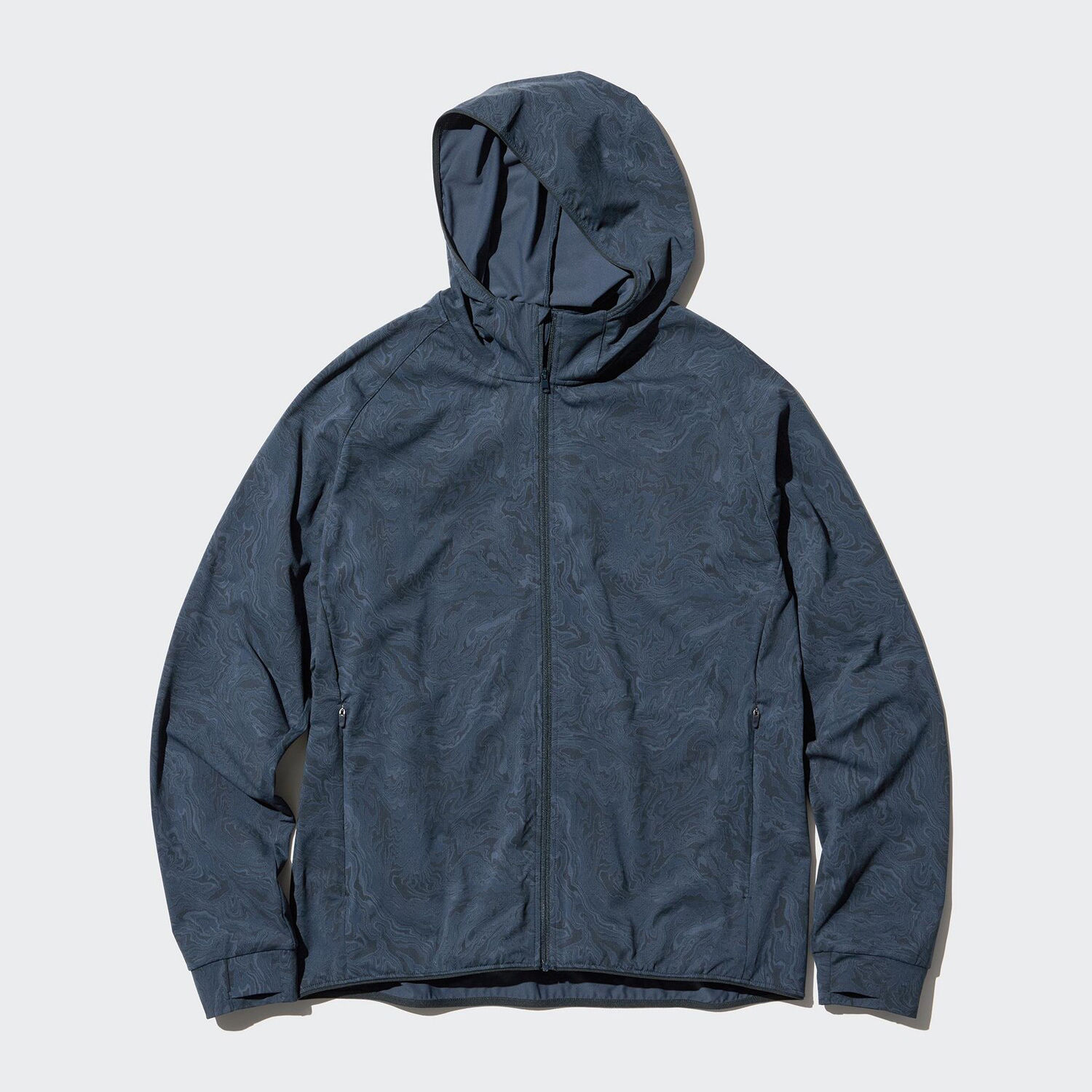 

Толстовка Uniqlo DRY-EX с капюшоном и молнией, 69 темно-синий