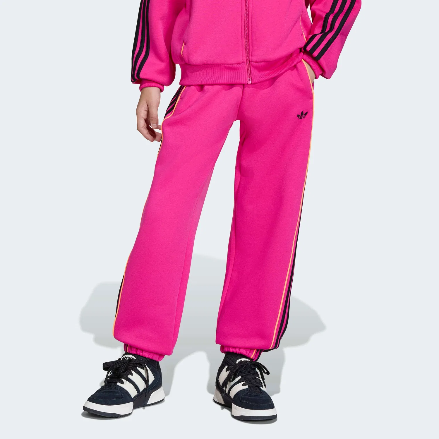 Зауженные брюки Adidas Originals неоново-розового цвета — фото 3