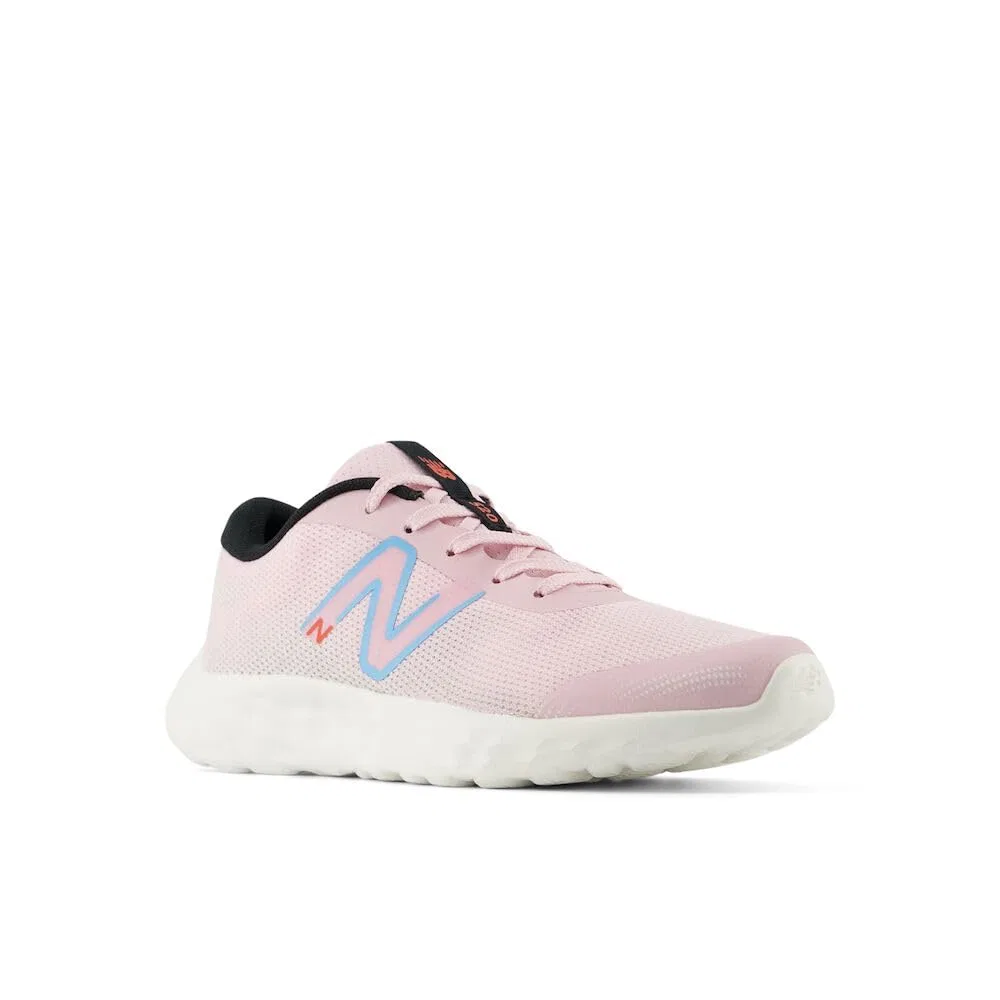 Детские кроссовки для мальчиков с амортизацией 520 V8 Lace-up New Balance, Pink Mid Century Blue Sky Black — фото 4