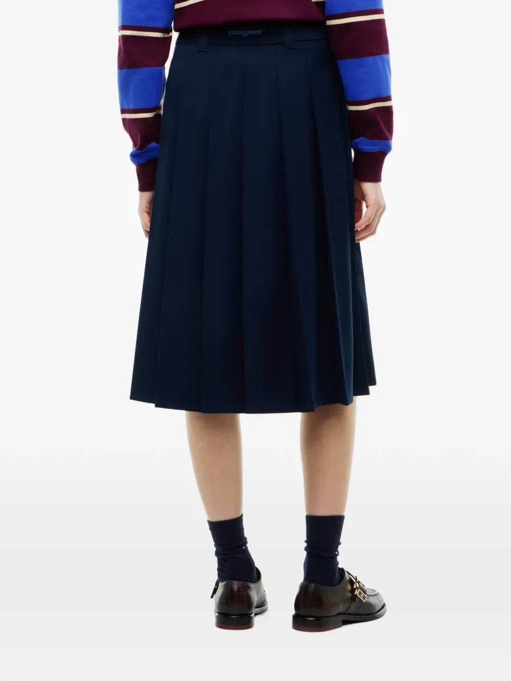 Плиссированная юбка-миди А-силуэта Tommy Hilfiger, синий — фото 4