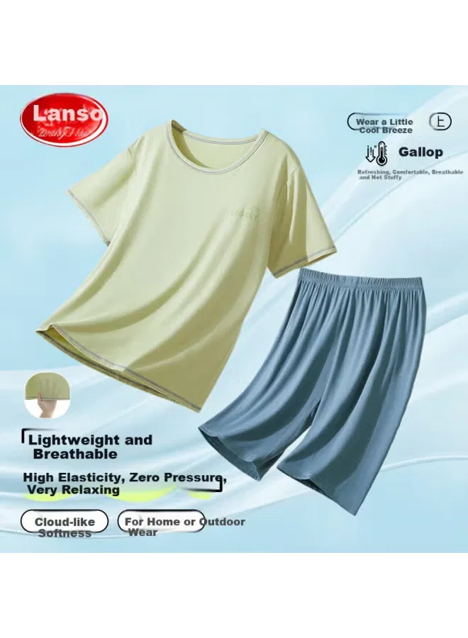 Комплект домашней одежды с коротким рукавом Lang Sha, зеленый