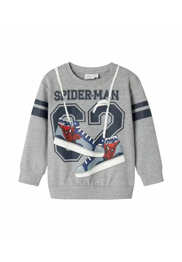 Толстовка с принтом Spiderman Name It Grey Melange, серый