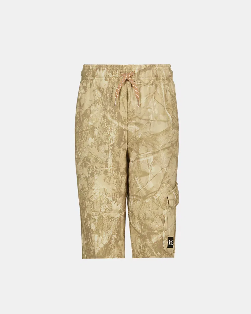 Джоггеры детские 63,5 см с карго-карманом UA Printed Cargo UnderArmour, Field Khaki/White — фото 2