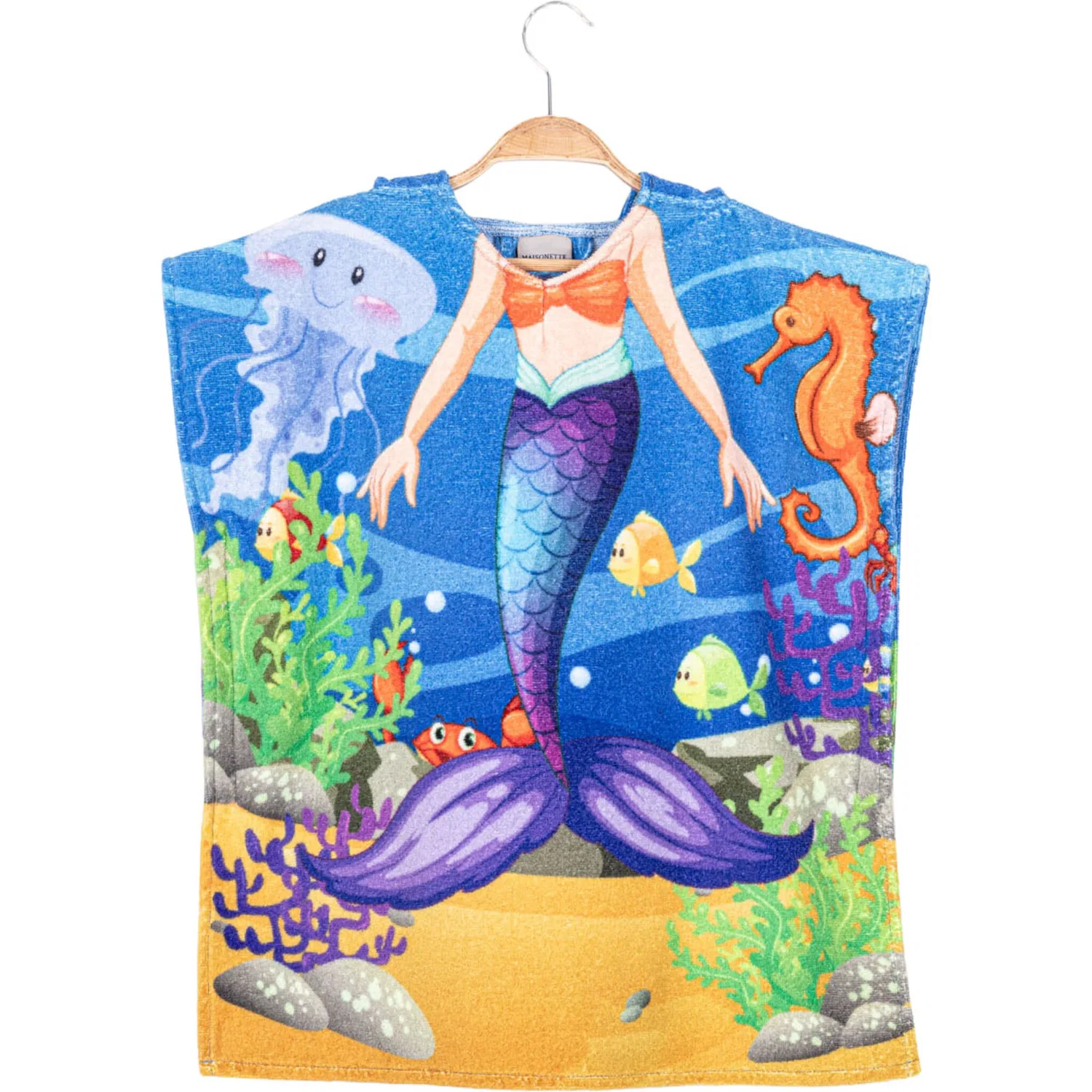 Пончо детское из хлопка Mermaid Egeria, Royale