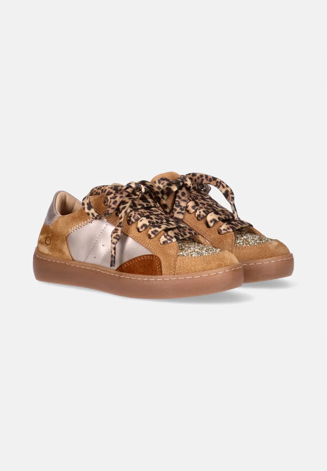 Кроссовки da bambina Con Inserti Glitter e lacci Animalier - кроссовки Morelli, Marrone — фото 2
