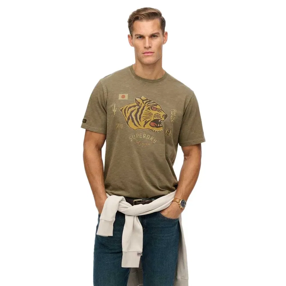 Футболка свободного кроя Superdry Campaign Souvenir Loose Fit, зеленый