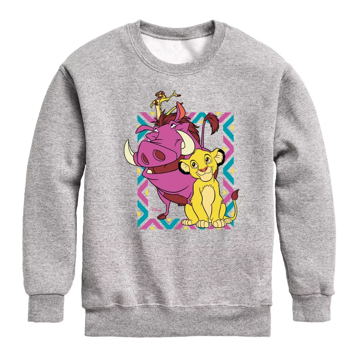 Детское свитшот с длинным рукавом с принтом Disney The Lion King No Worries Rest Of Your Days, Athletic Heather