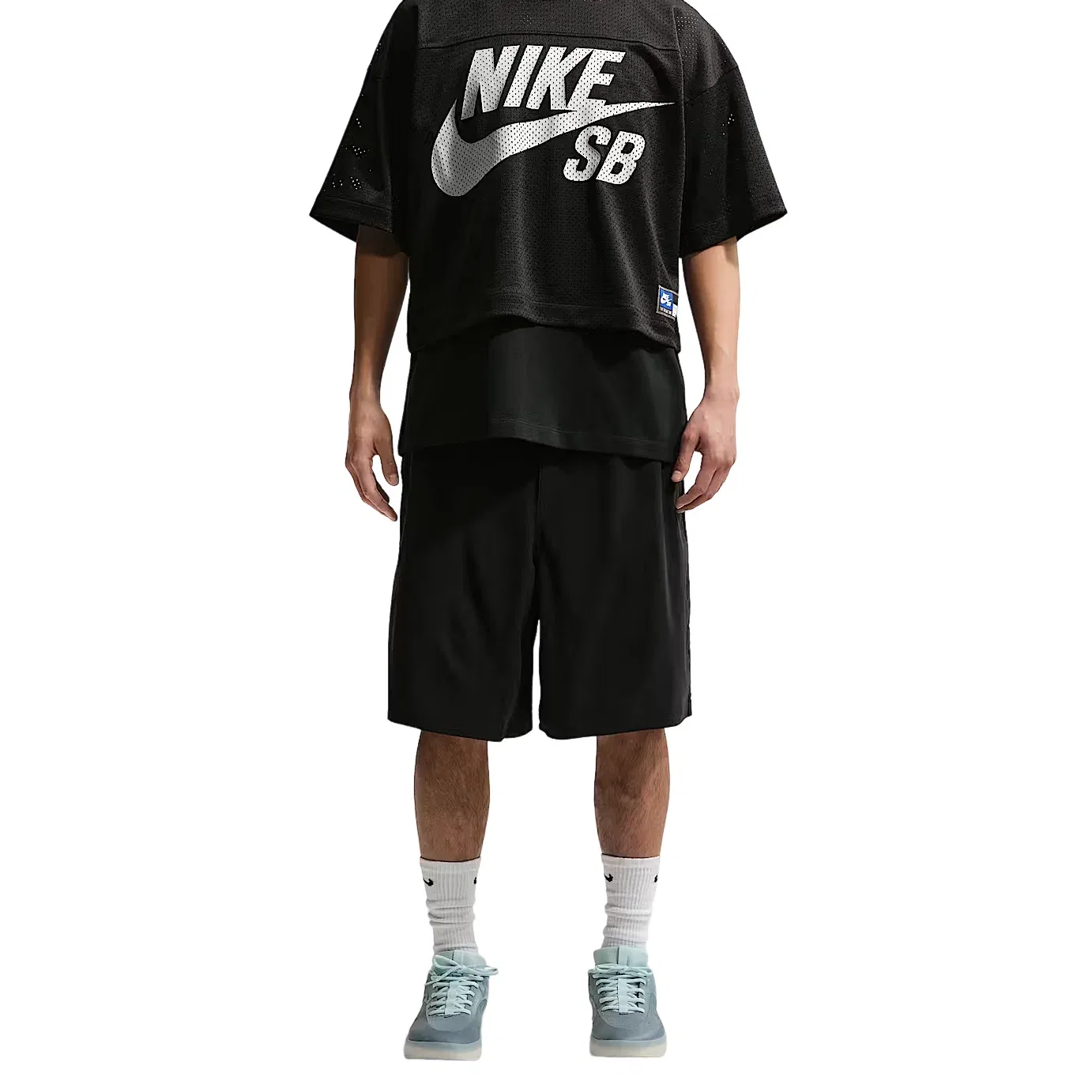 Мужские шорты для скейтбординга Nike SB Black White, черный — фото 4