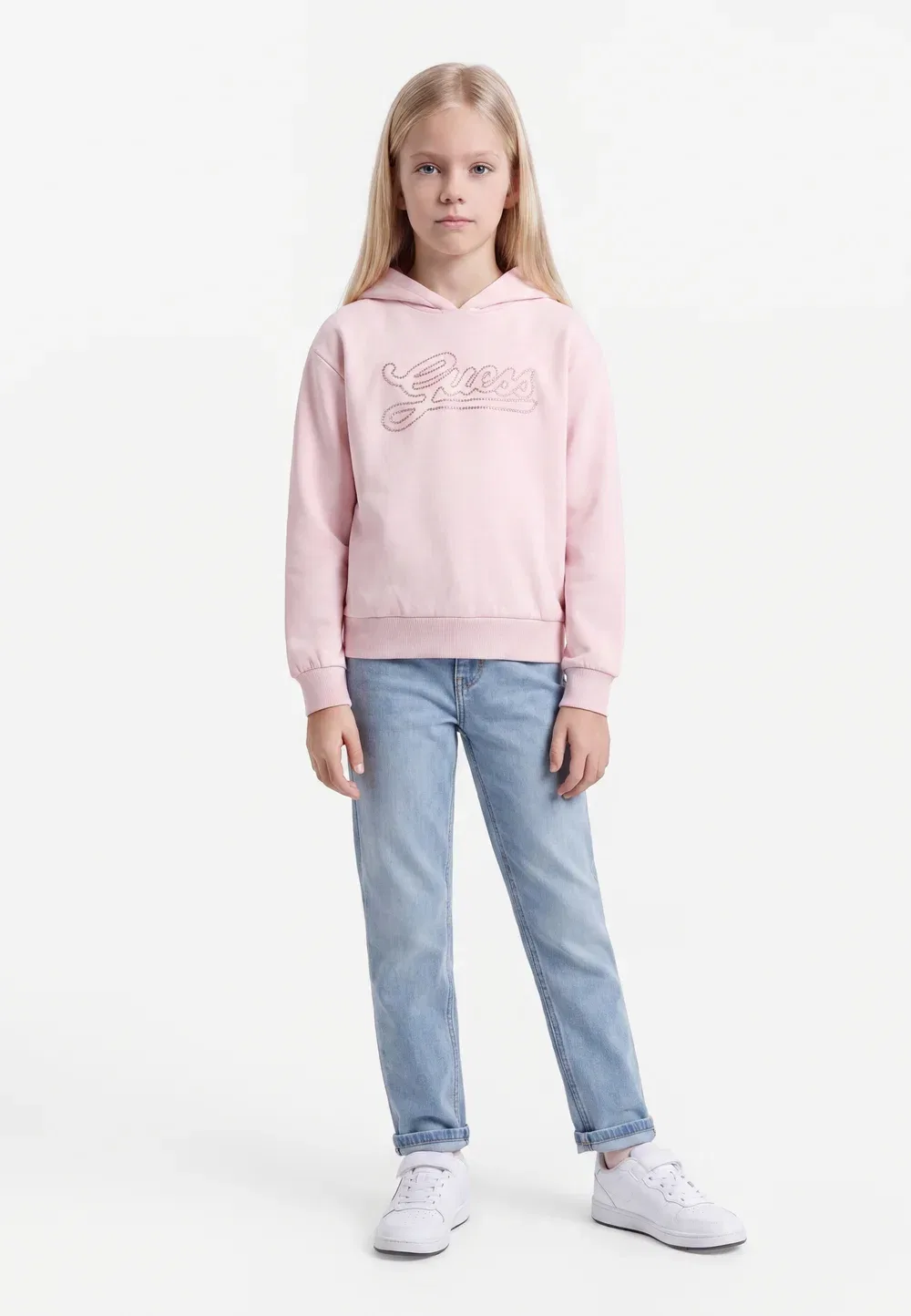 Свободная толстовка с капюшоном стандартного размера Guess, Romantic Lilac