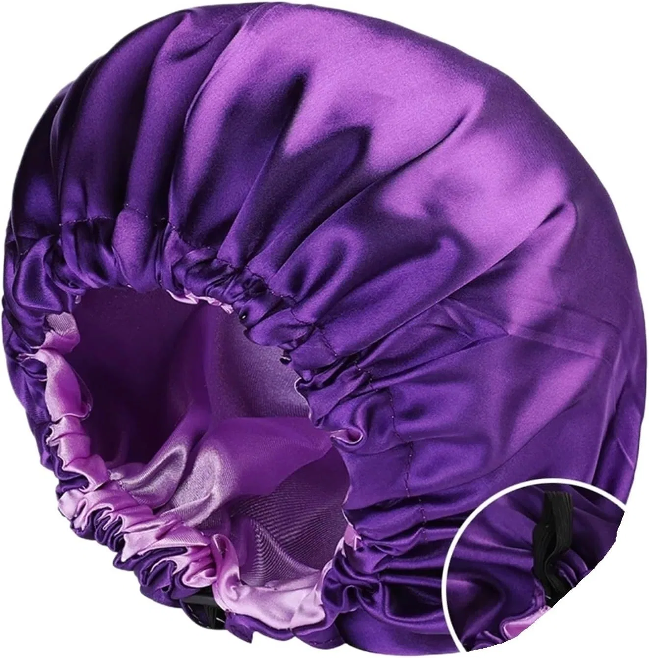 Шапочка для сна Silk Cap, LSNNMU, двухслойная, регулируемая, Dark Purple