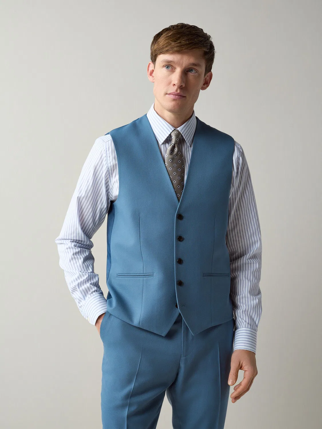 Жилет текстурированный, Suit Waistcoat Next, синий