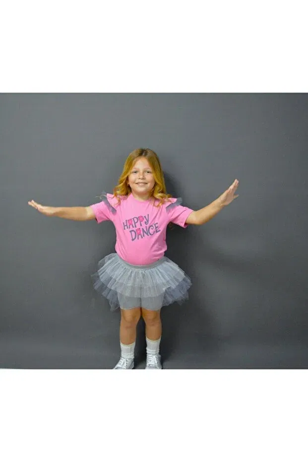 Детские леггинсы для девочек хлопковые Happy Dance T-shirt Geef Kıds, Pink — фото 2