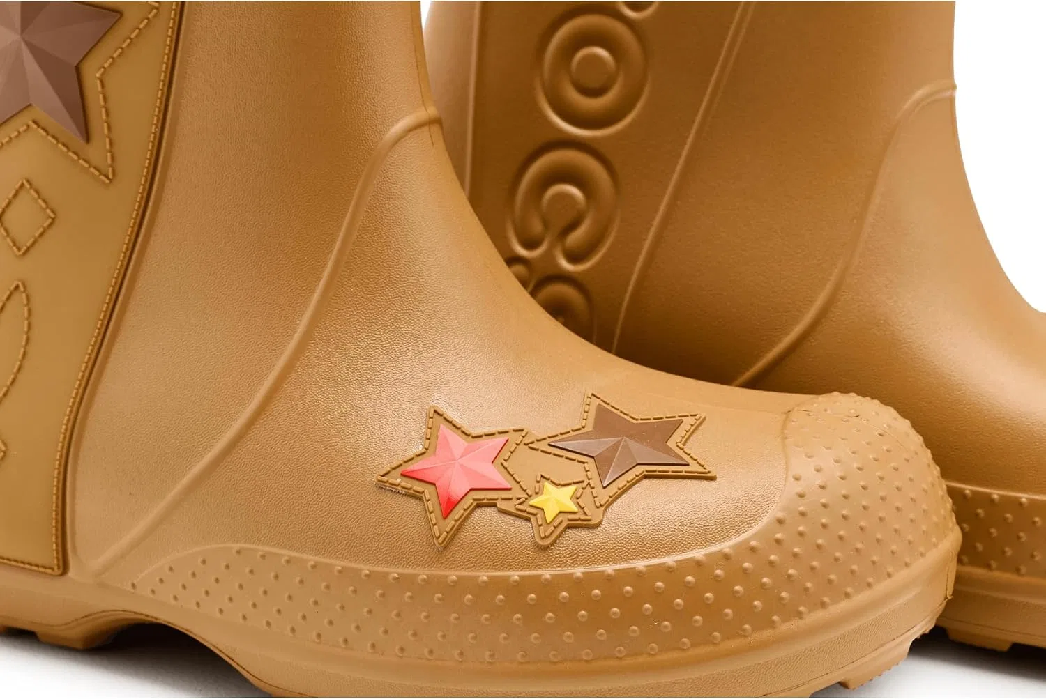 Детские дождевые сапоги для девочек с принтом Handle It Rain Boots Crocs, Western Umber — фото 2