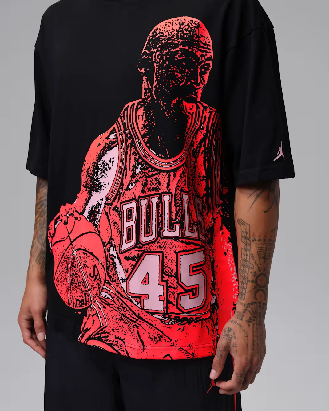 Мужская футболка Dri-FIT с графическим принтом Jordan Sport, Black/Hot Punch — фото 4