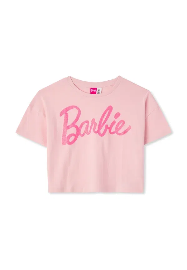 Футболка с принтом Barbie Crop Terranova, розовый кварц