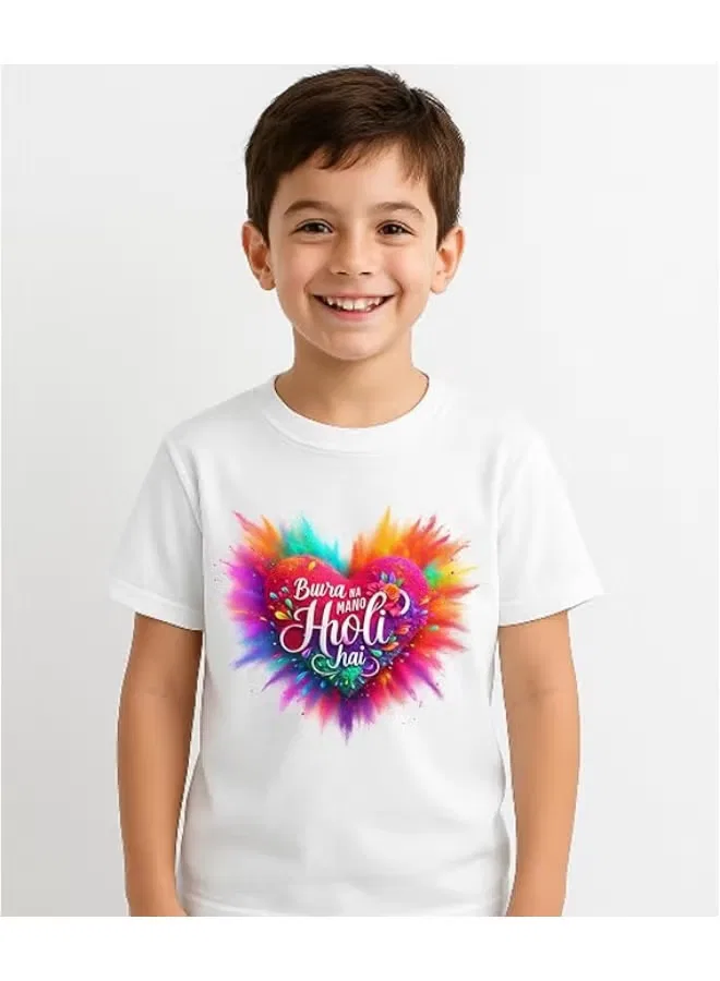 Футболка с принтом Bura Na Mano Holi Hai Daddy'S Angel, белый — фото 3