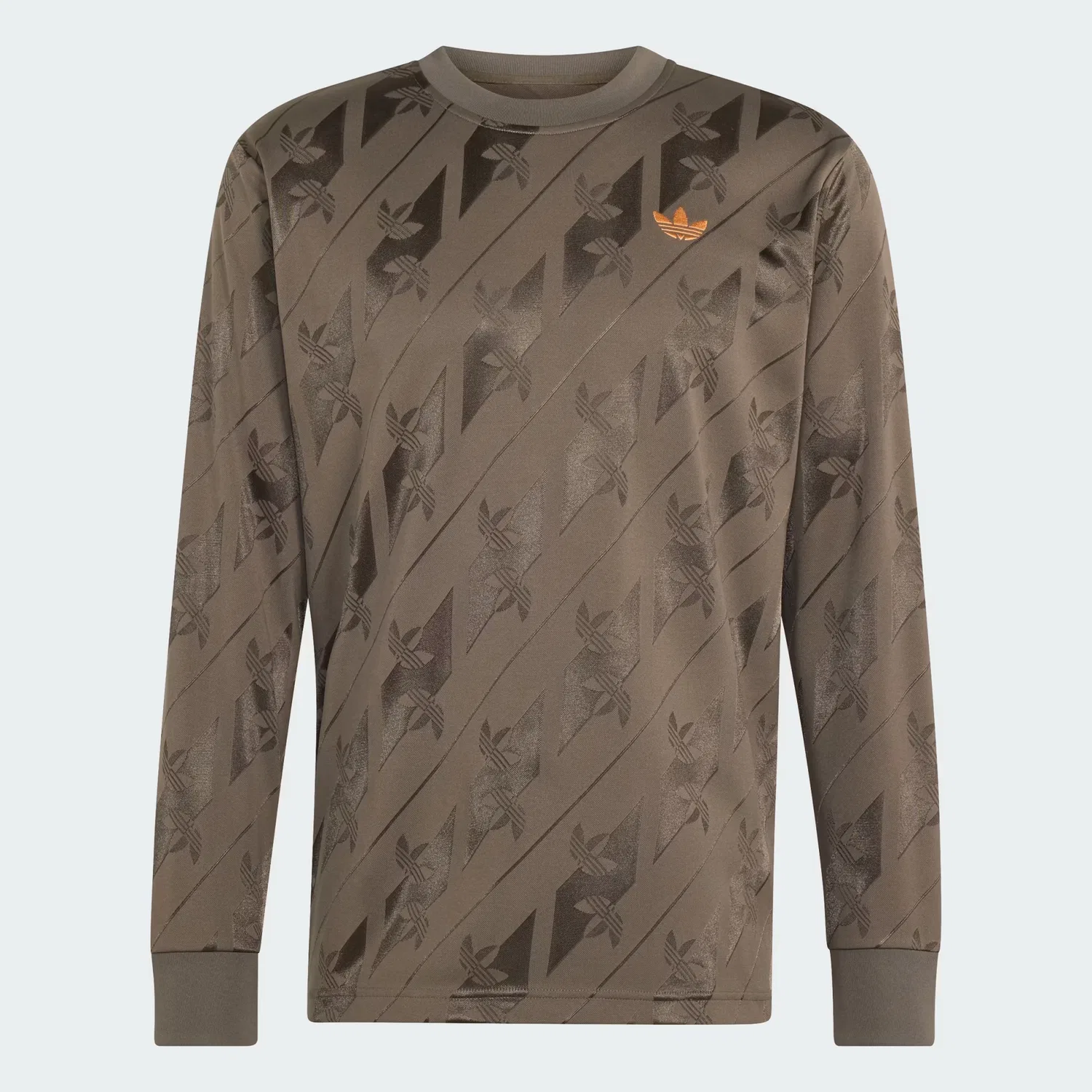 Мужская жаккардовая футболка с длинным рукавом Trefoil Adidas Originals, Branch — фото 4