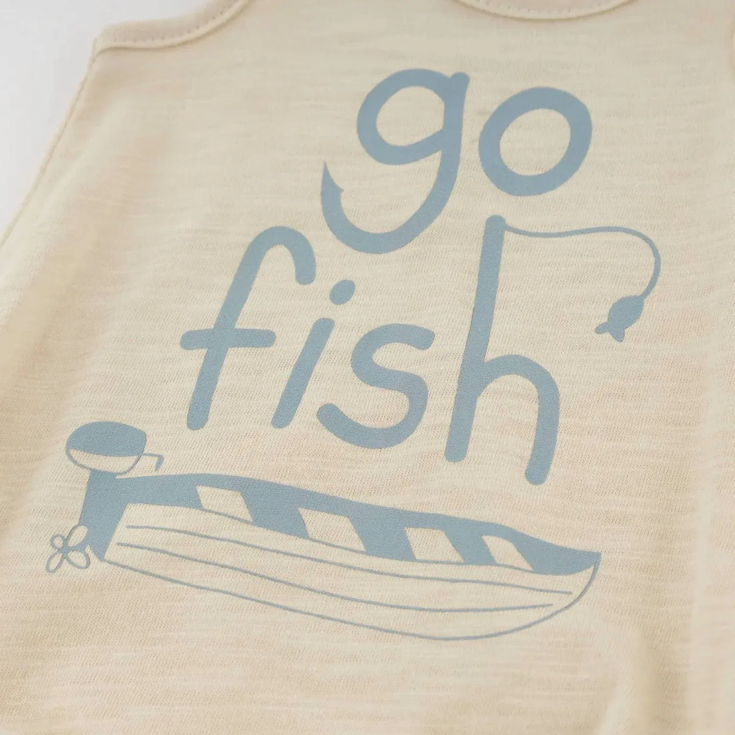 Детский боди-комбинезон с принтом Go Fish Print oh baby!, Natural — фото 3