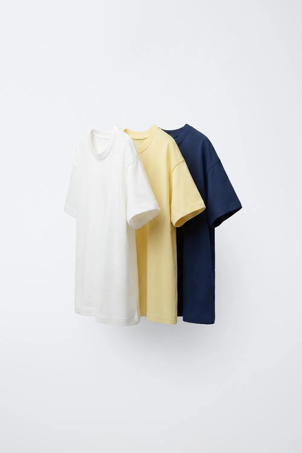 Набор из 3 однотонных футболок ZARA, Navy Blue