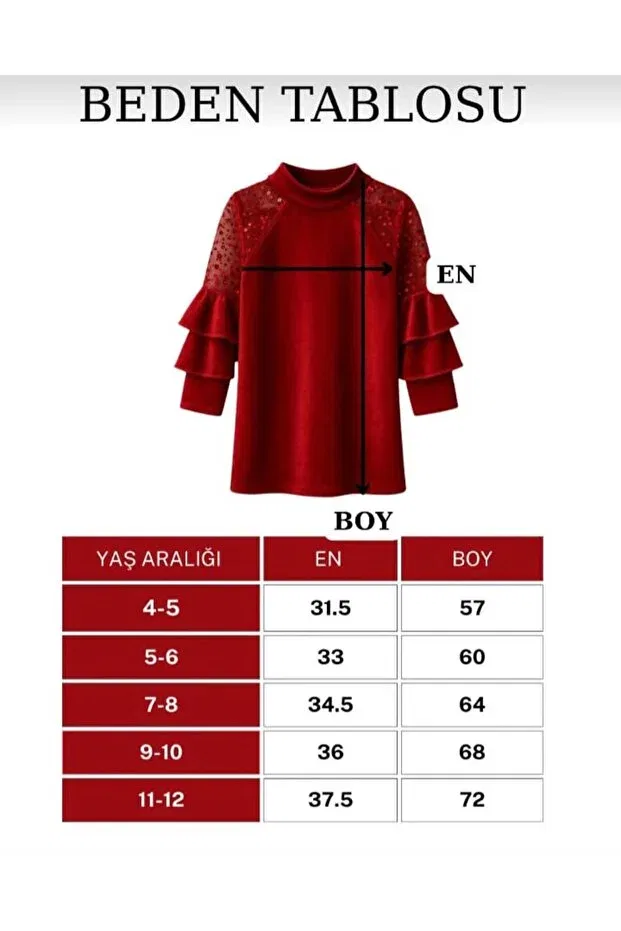 Детское платье для девочек из вельвета Öykü Kids, Red — фото 3