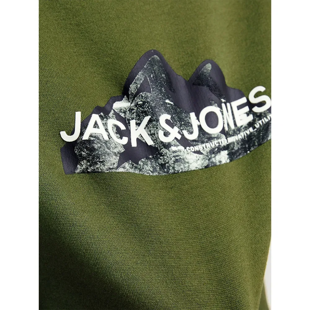 Свитшот Mountain Logo Jack & Jones, зеленый — фото 4
