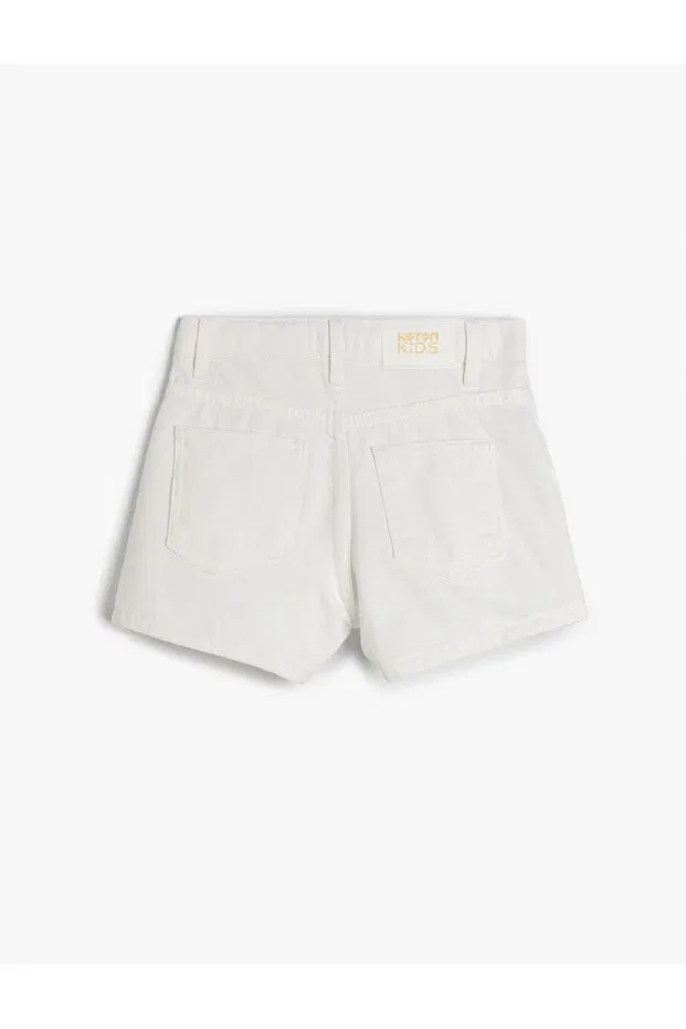 Детские шорты для девочек джинсовые с запахом Koton, White — фото 2