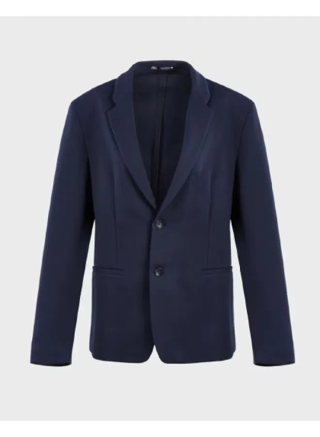 Пиджак деловой с длинным рукавом Zara, темно-синий