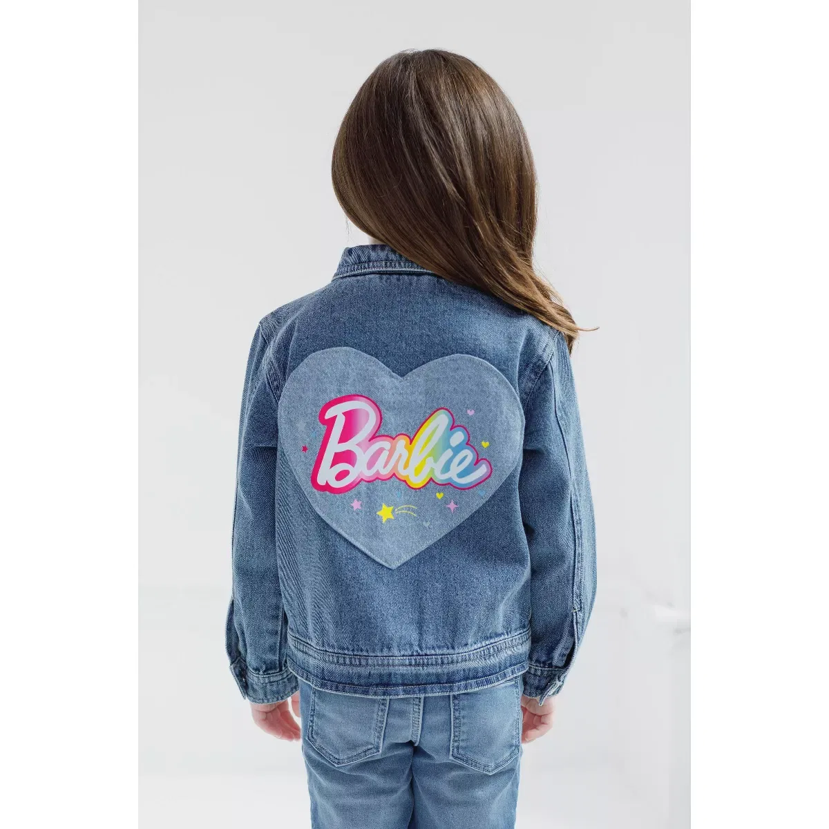 Детская джинсовая куртка для девочек с принтом Barbie Girls Denim Jacket Barbie, Blue — фото 4