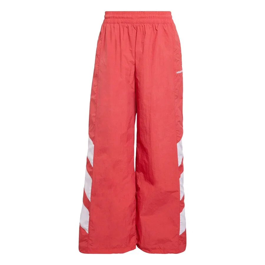 Брюки Adidas Originals Wide leg Pants 'BLOCKED WASHED TRACK' клюквенного цвета