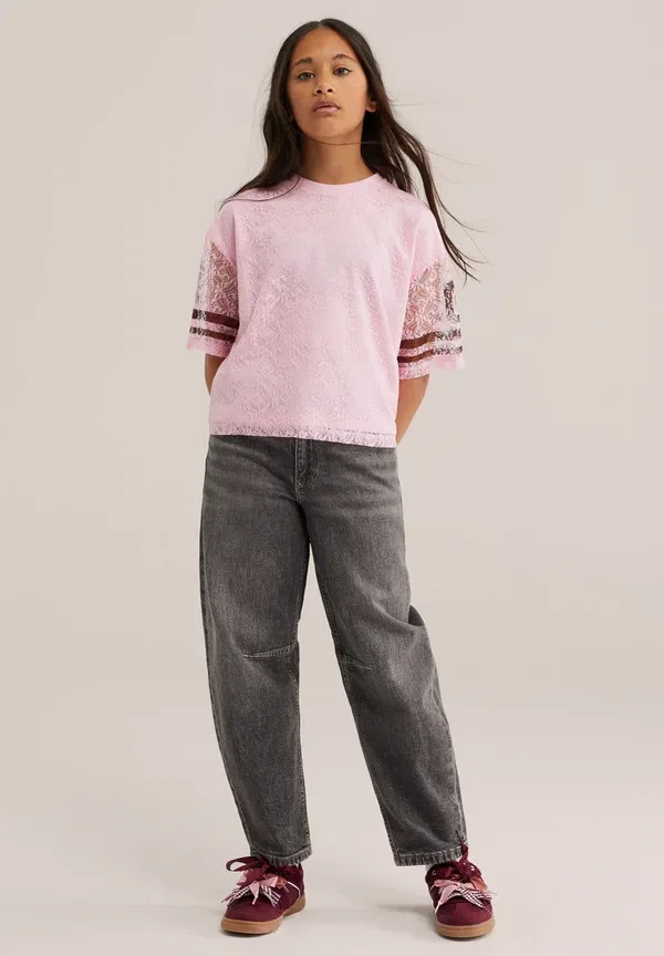 Футболка с принтом Print t-shirt We Fashion, pink, розовый