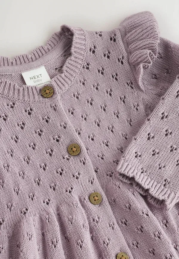 Платье-джемпер хлопковое Jumper dress Next, Lilac Purple Pointelle, фиолетовый — фото 2