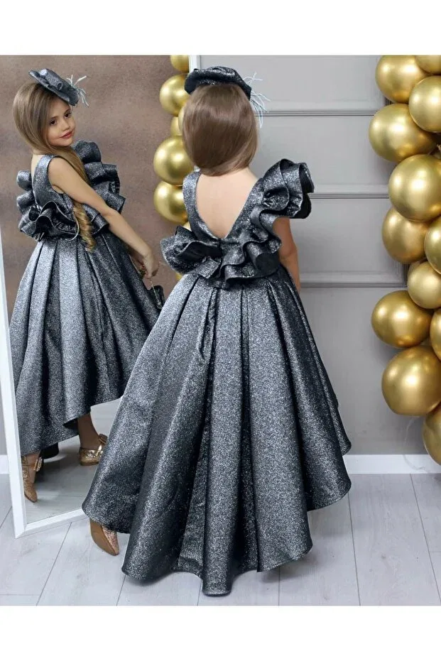 Детское платье для девочек с длинным рукавом Calisa, Gray — фото 2