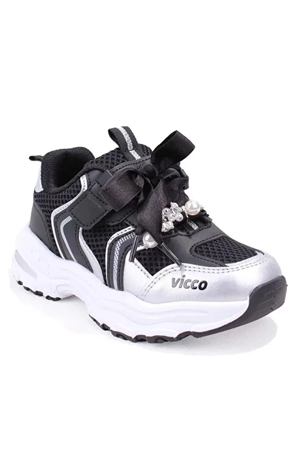 Детские ботинки для девочек на липучке Minni booties Vicco, Black