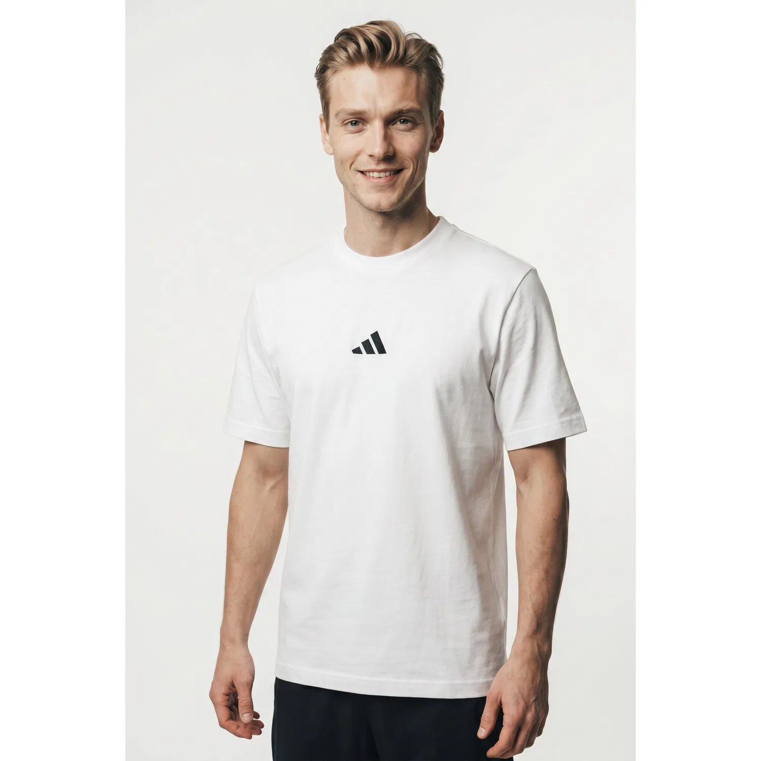 Детская хлопковая футболка с логотипом Adidas Sportswear, White/Black