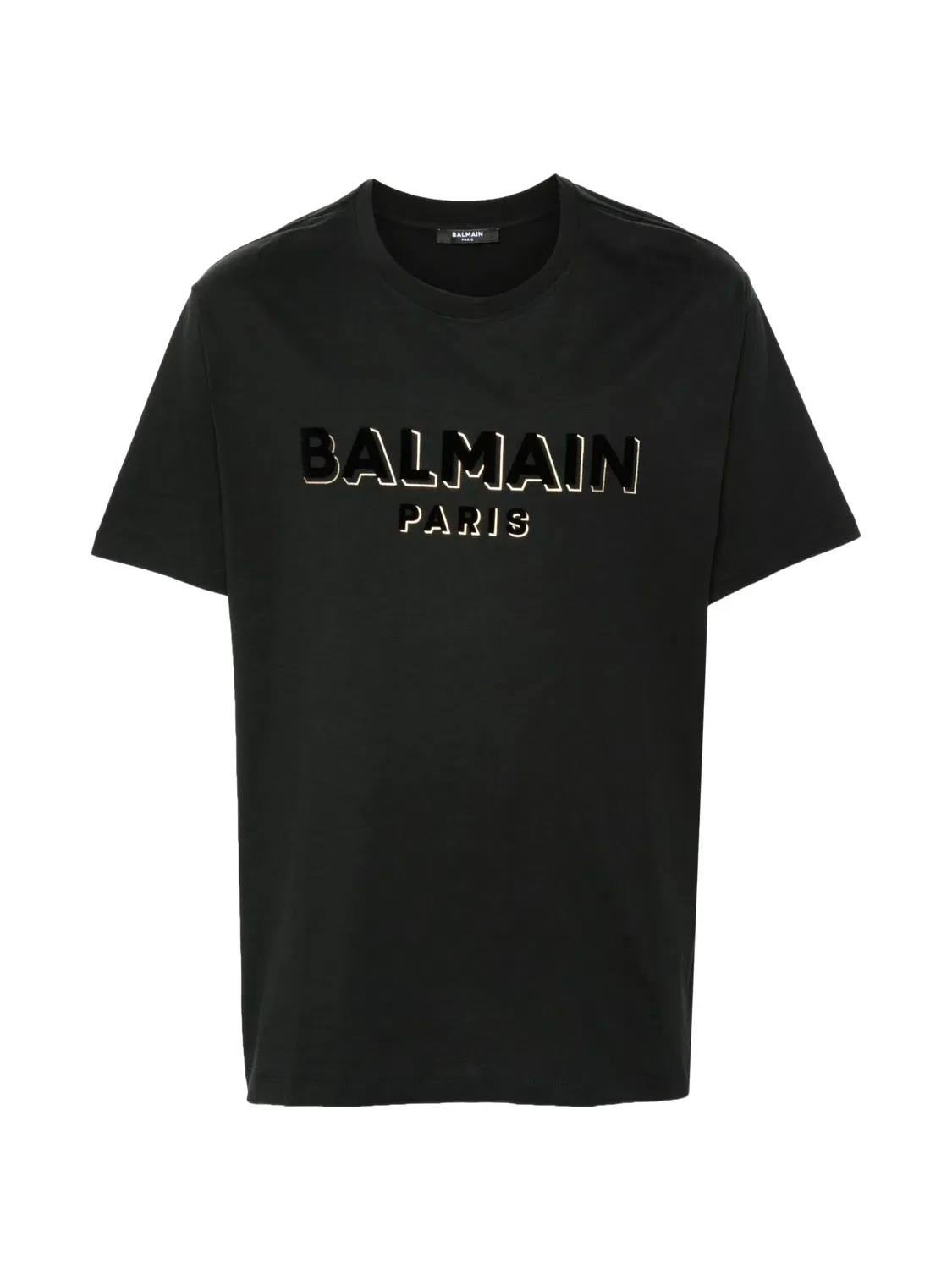 Футболка с принтом логотипа черная Balmain, черный