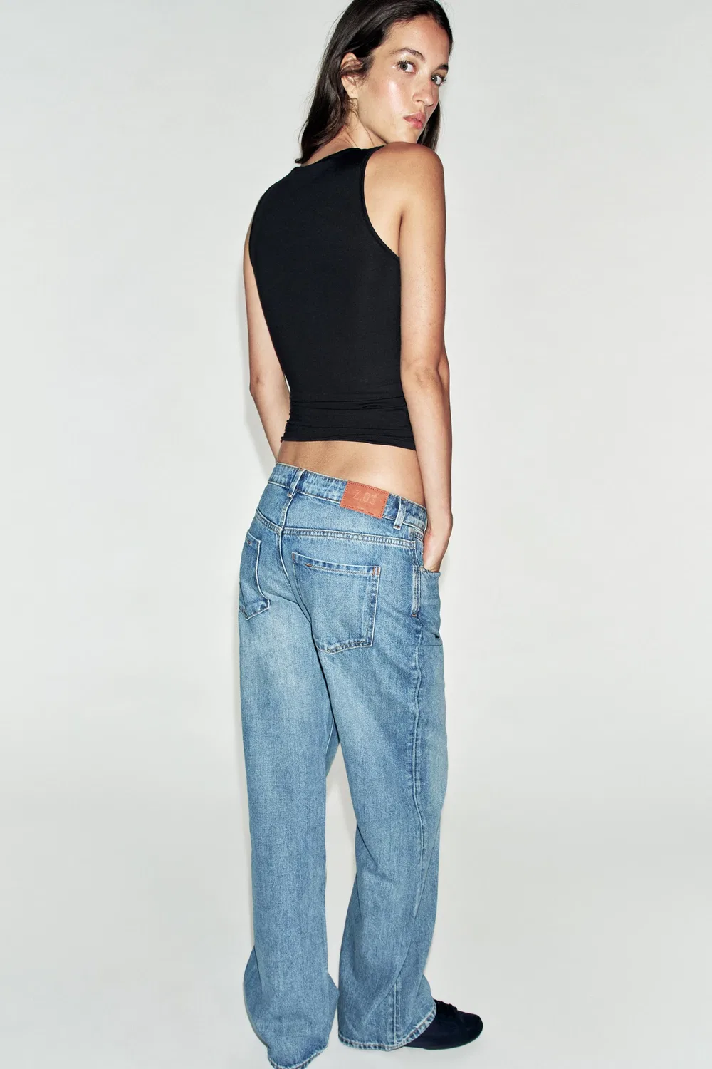 Футболка из полиамида с широкими лямками ZARA, Black — фото 4