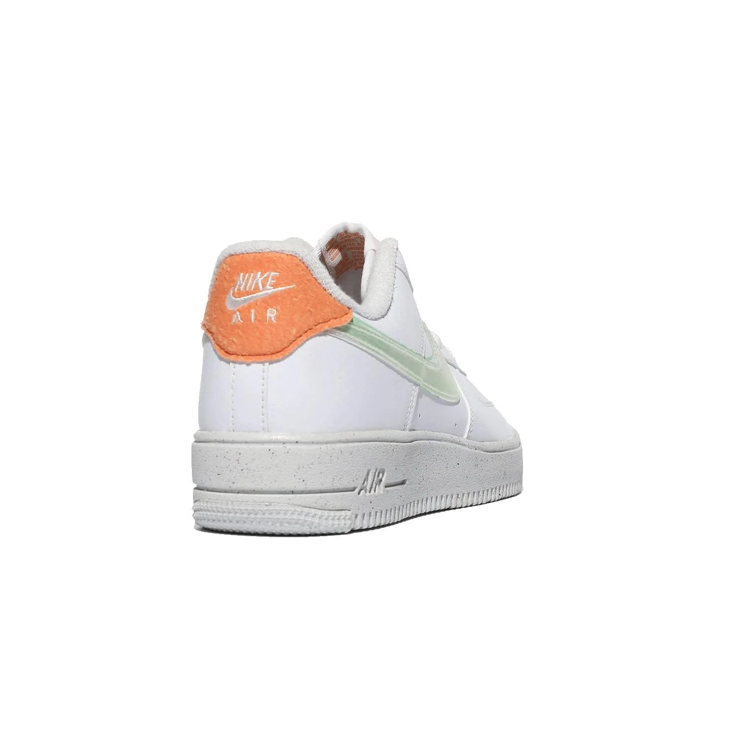 Детские кроссовки Nike Air Force 1 (GS) Crater, White Enamel Green Orange Trance Sail — фото 3