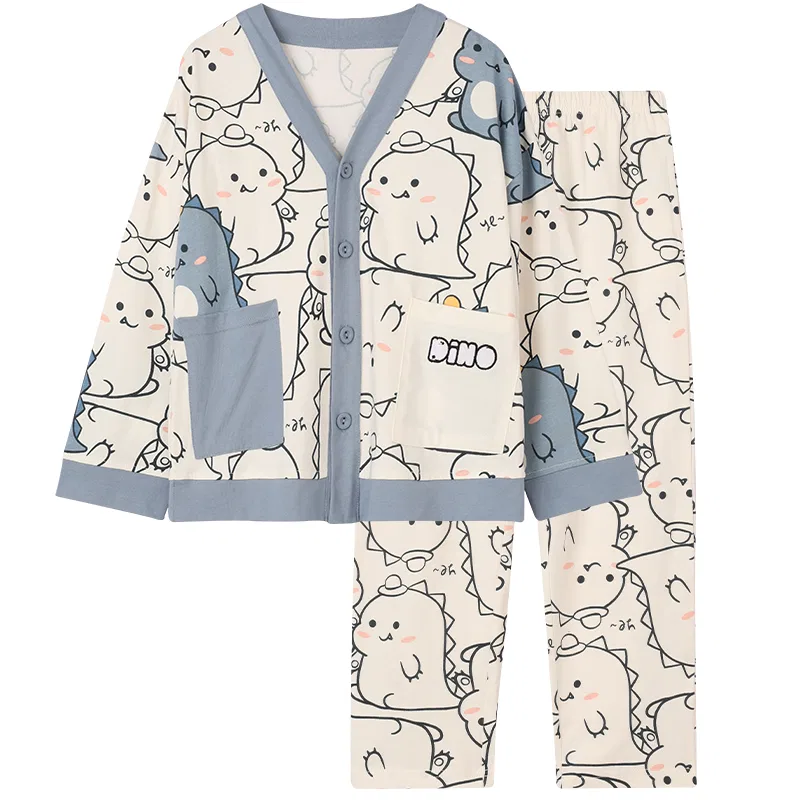 Детский комплект пижамы с принтом Red bean, Heather Navy