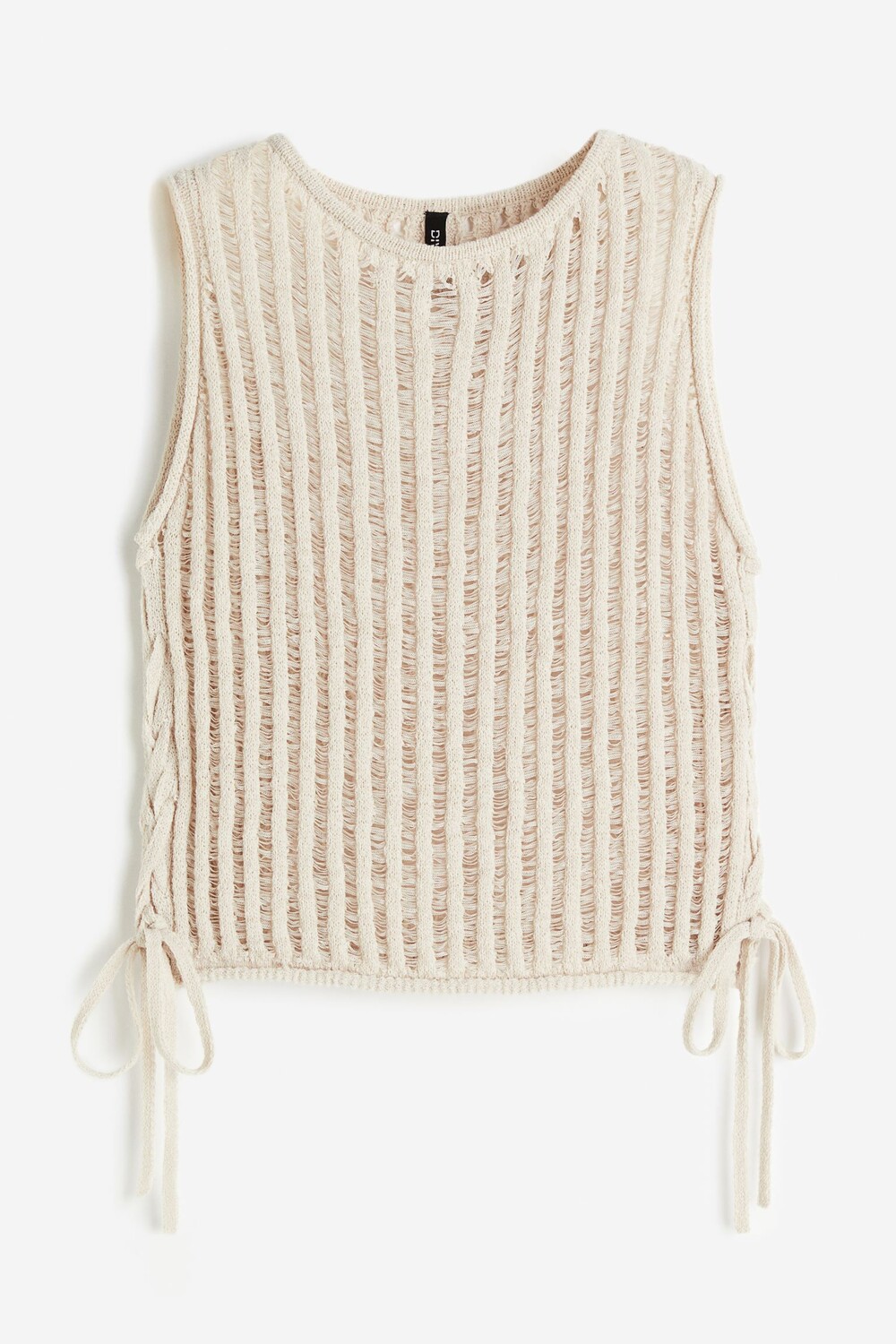 

Топ вязаный без рукавов H&M Ladder Stitch Look, светло-бежевый